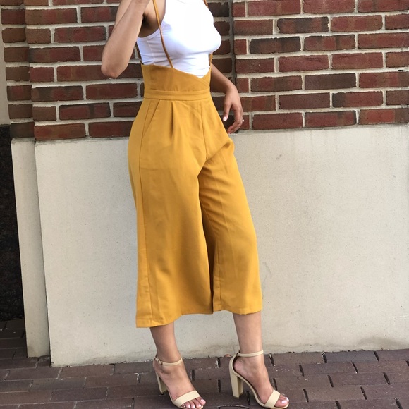 Boho Chic Mustard Jumpsuit/Romper - Picture 3 of 7